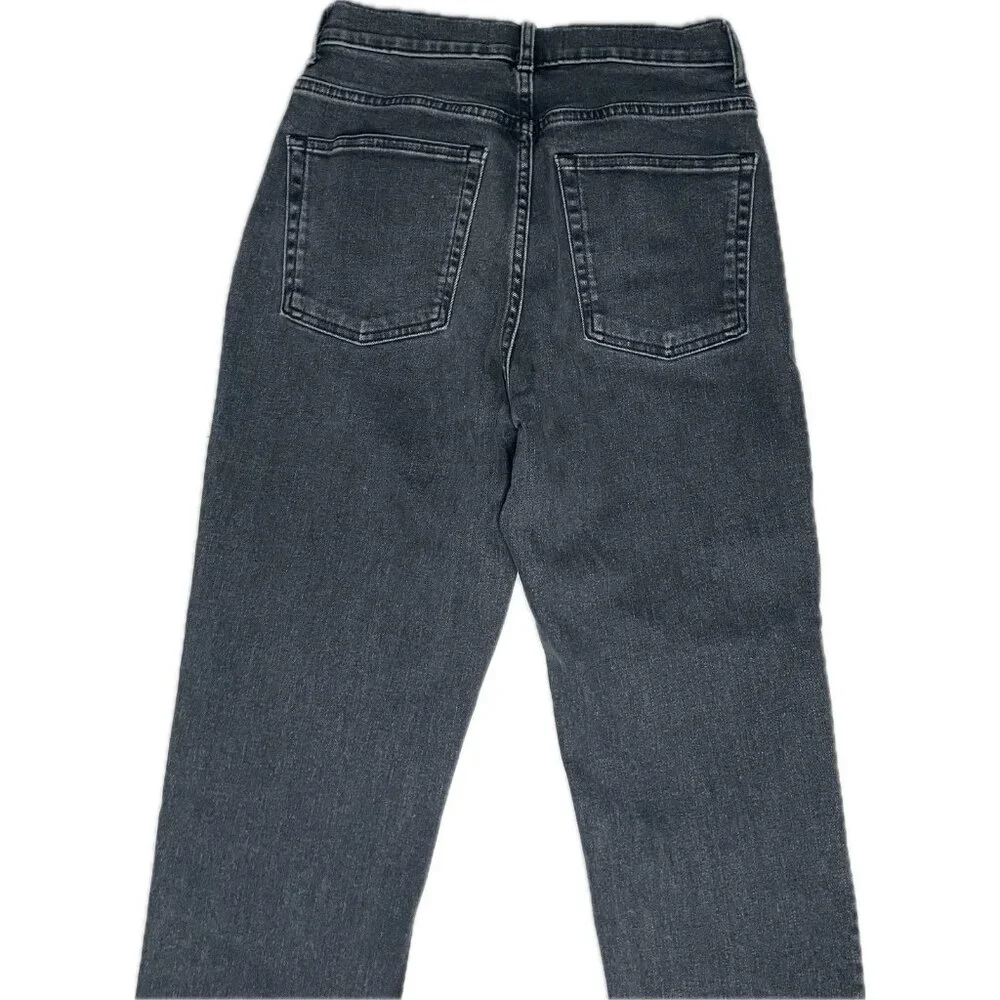 Everlane Women’s Ankle Jeans Black High Waist Straight 28 - Picture 6 of 8